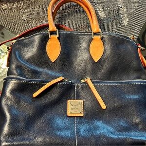 Dooney & Bourke Florentine Leather Celeste Navy Large Satchel Navy Bag